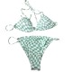 Hanging neck sexy strap plaid solid color swimsuit Hanging neck sexy strap plaid solid color swimsuit