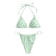 Hanging neck sexy strap plaid solid color swimsuit Hanging neck sexy strap plaid solid color swimsuit